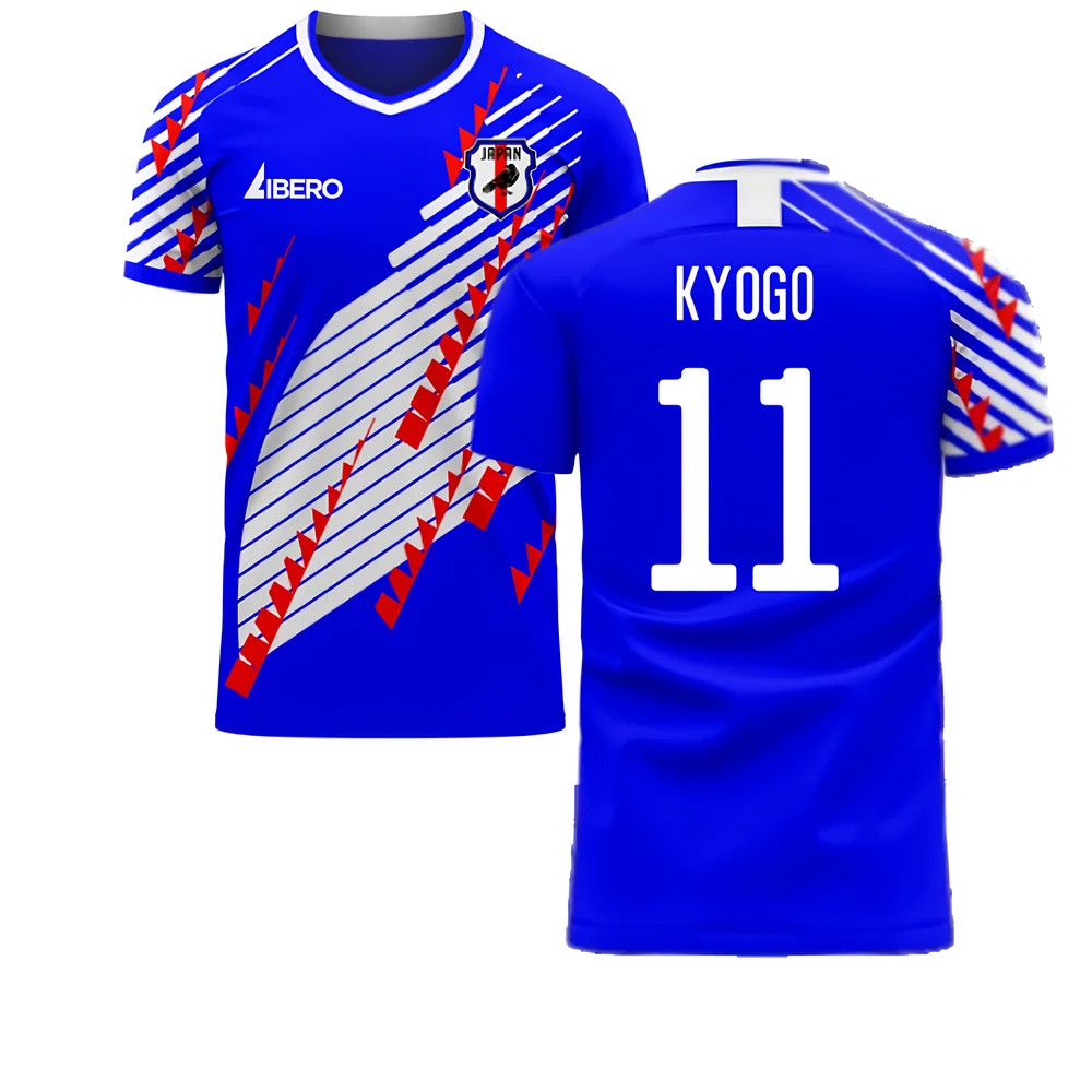 '25-'26 Japan Home Concept Football Kit (Libero) (Kyogo 11) Polyester Kyogo Furuhashi Made By: Libero Sportswear Men's Blue 4XL