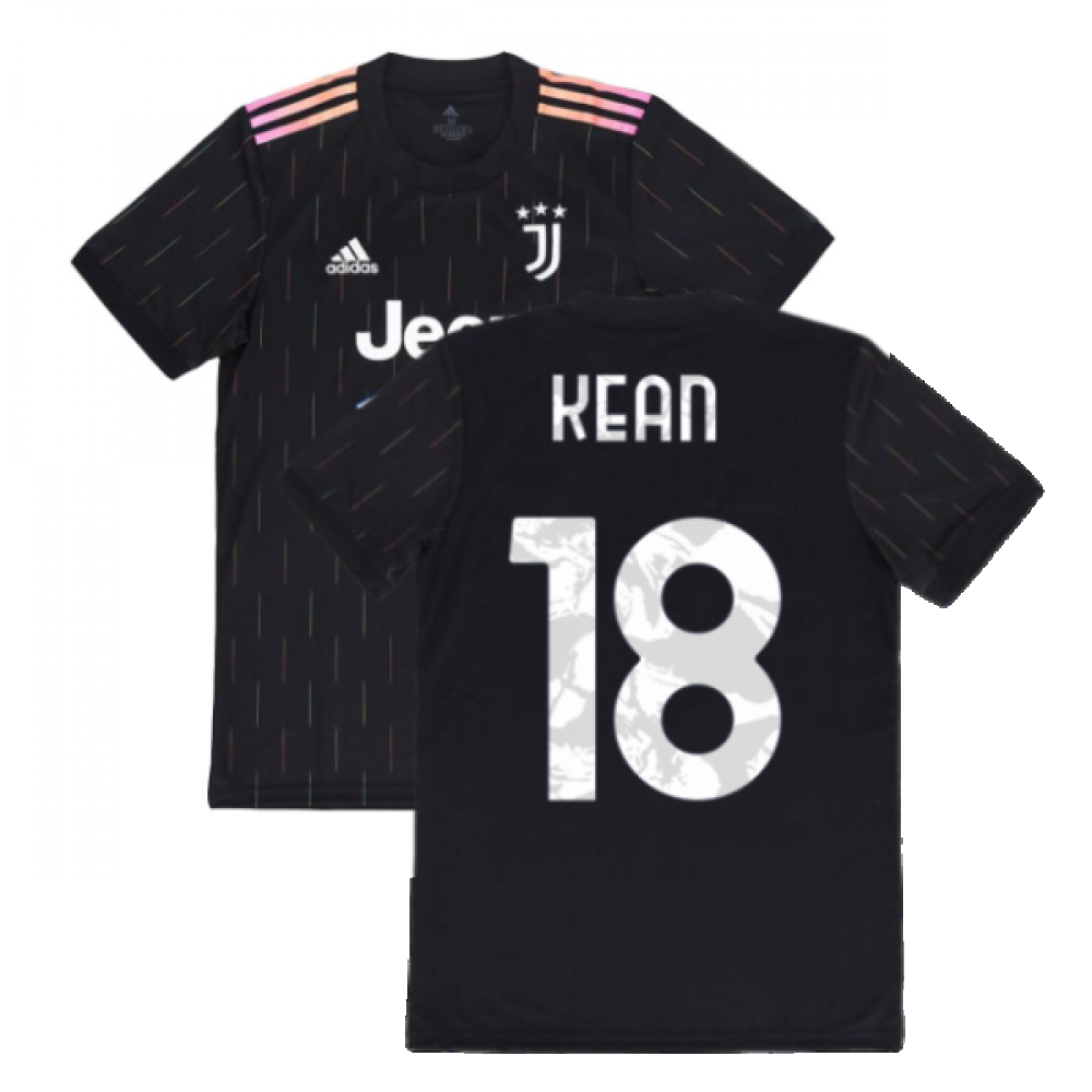 '21-'22 Juventus Away Shirt (Kean 18) Polyester Moise Kean Made By: Adidas Men's Black Xxl