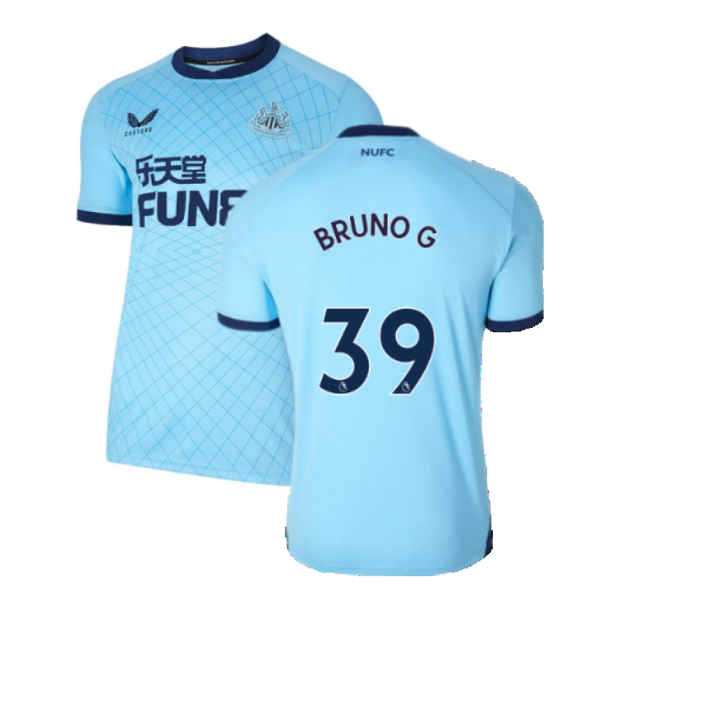 '21-'22 Newcastle United Third Shirt (Bruno G. 39) Polyester Bruno Guimaraes Made By: Castore Men's Blue Xxl