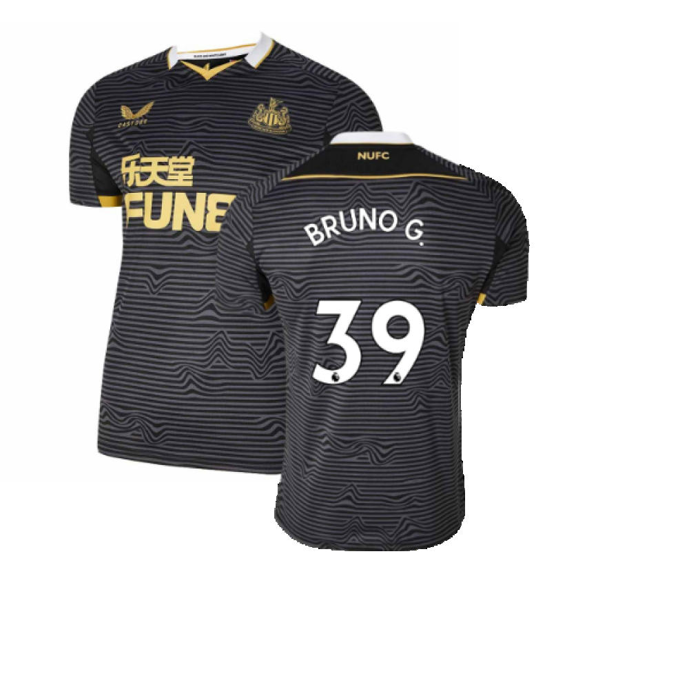 '21-'22 Newcastle United Away Shirt (Bruno G. 39) Polyester Bruno Guimaraes Made By: Castore Men's Black Medium
