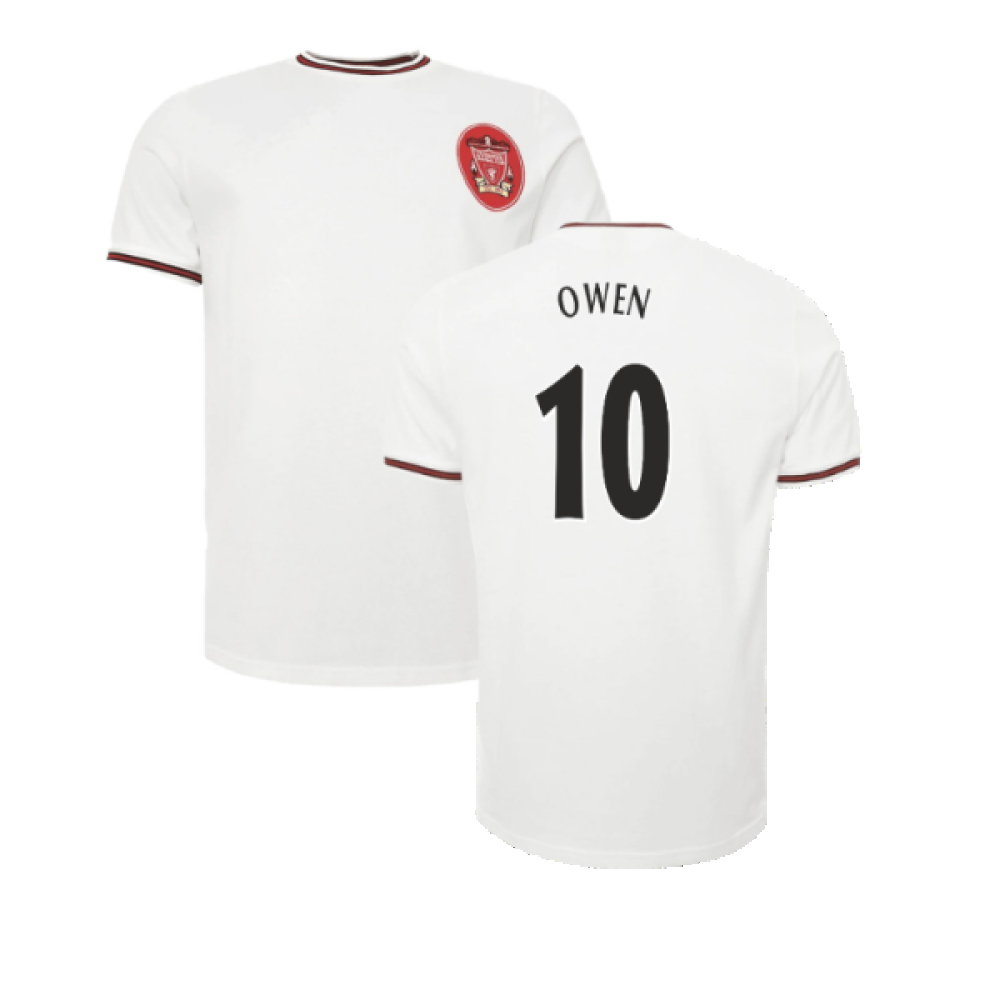 Liverpool Heritage 1997 Ecru Away Tee (Owen 10) Polyester Michael Owen Men's White Medium