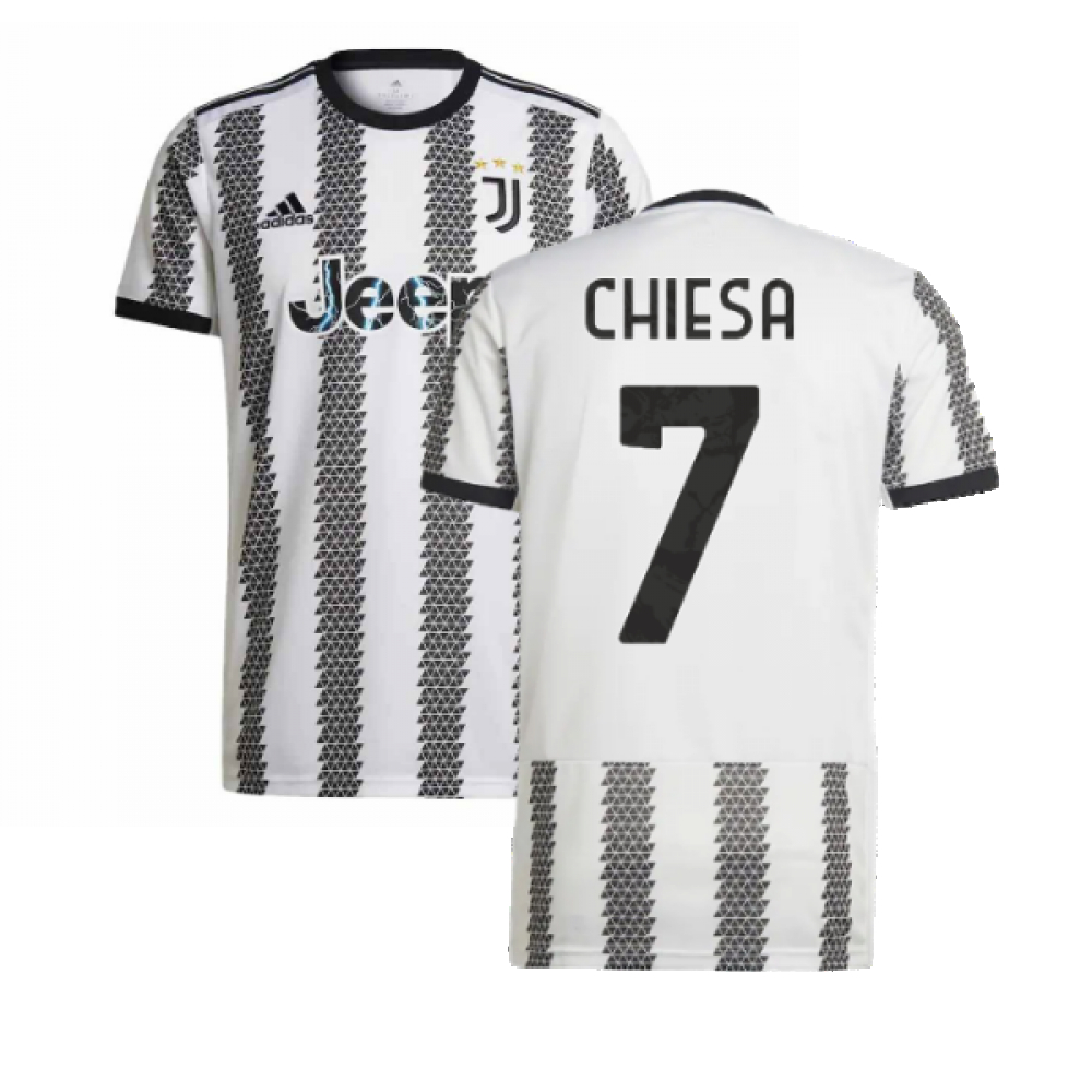 '22-'23 Juventus Home Shirt (Chiesa 7) Polyester Federico Chiesa Made By: Adidas Men's White Xxl