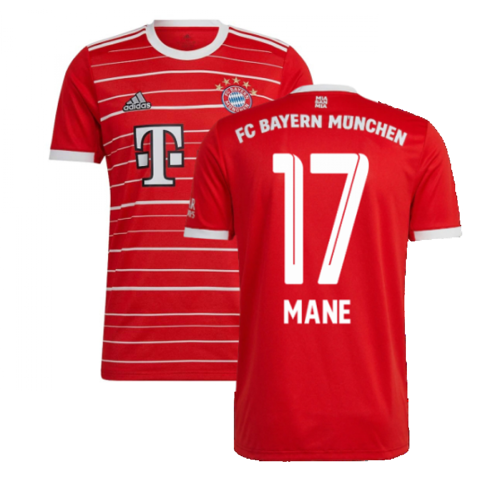 '22-'23 Bayern Munich Home Shirt (Mane 17) Polyester Sadio Mane Made By: Adidas Men's Red 3XL