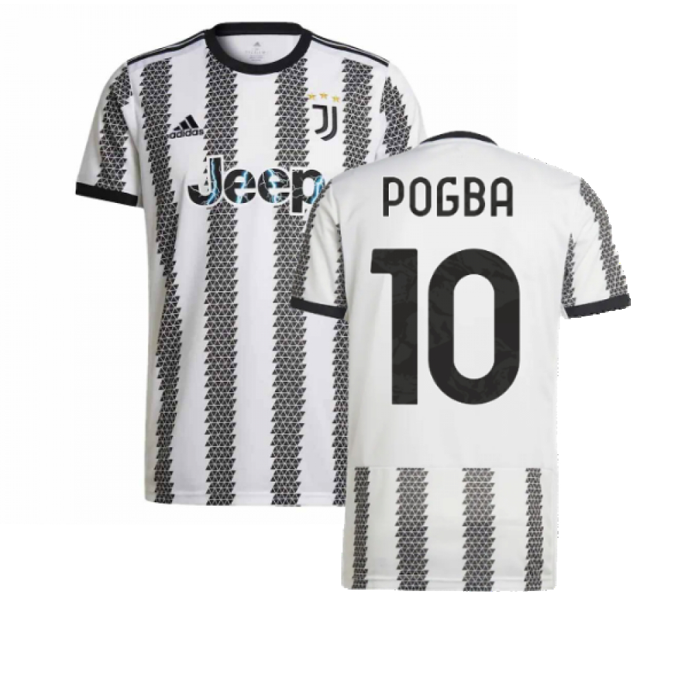 '22-'23 Juventus Home Shirt (Pogba 10) Polyester Paul Pogba Made By: Adidas Men's White Xxl