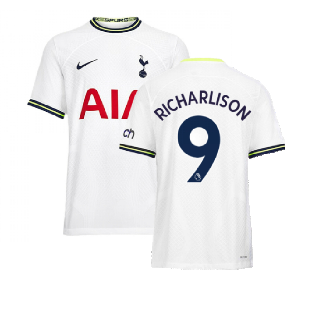 '22-'23 Tottenham Vapor Home Shirt (Richarlison 9) Polyester Made By: Nike Men's White Small