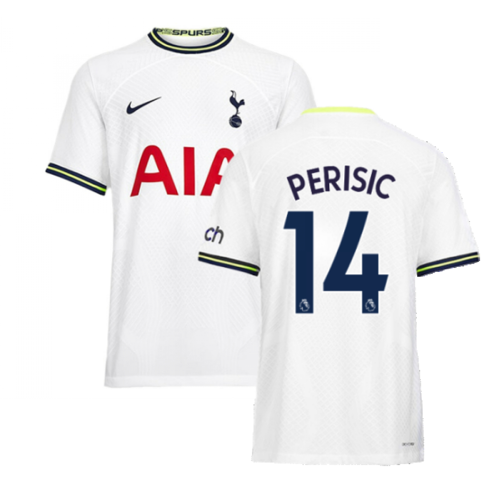 '22-'23 Tottenham Vapor Home Shirt (Perisic 14) Polyester Ivan Perisic Made By: Nike Men's White Small