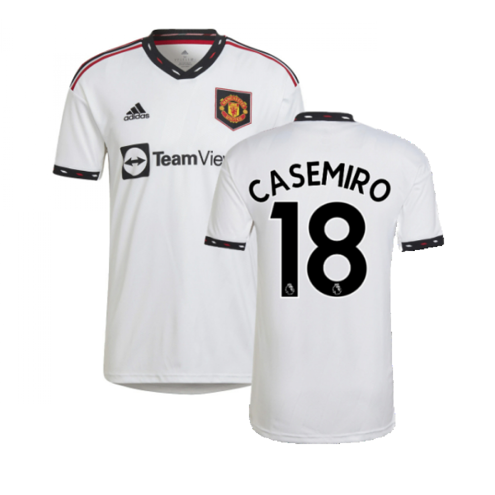 '22-'23 Man Utd Away Shirt (Casemiro 18) Polyester Manchester United Made By: Adidas Men's White Xxl