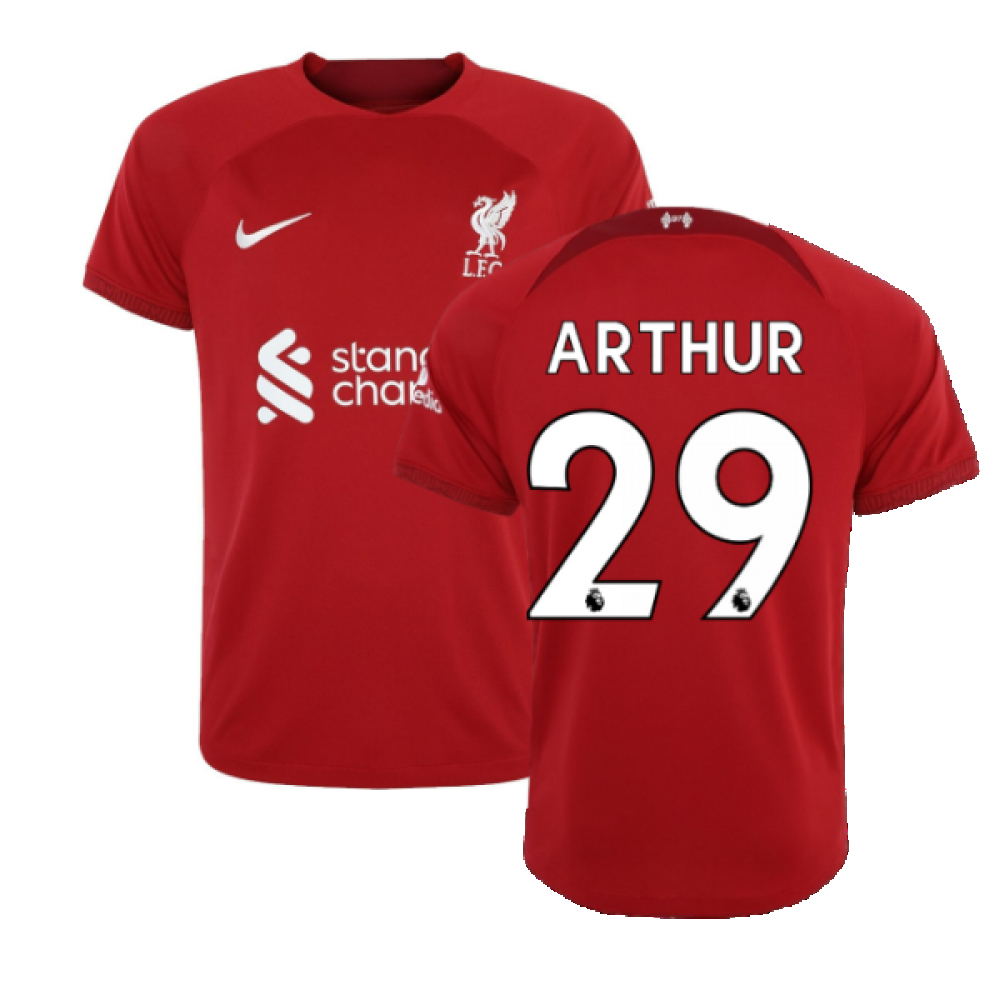 '22-'23 Liverpool Home Shirt (Arthur 29) Polyester Arthur Melo Made By: Nike Men's Red Extra Small