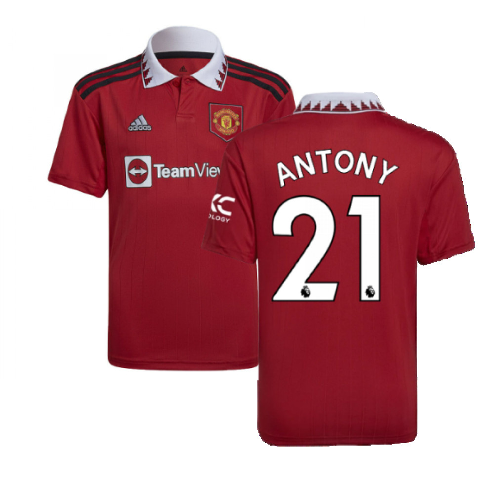 '22-'23 Man Utd Home Shirt (Kids) (Antony 21) Men's Polyester Manchester United Made By: Adidas Boys Red Size 13-14