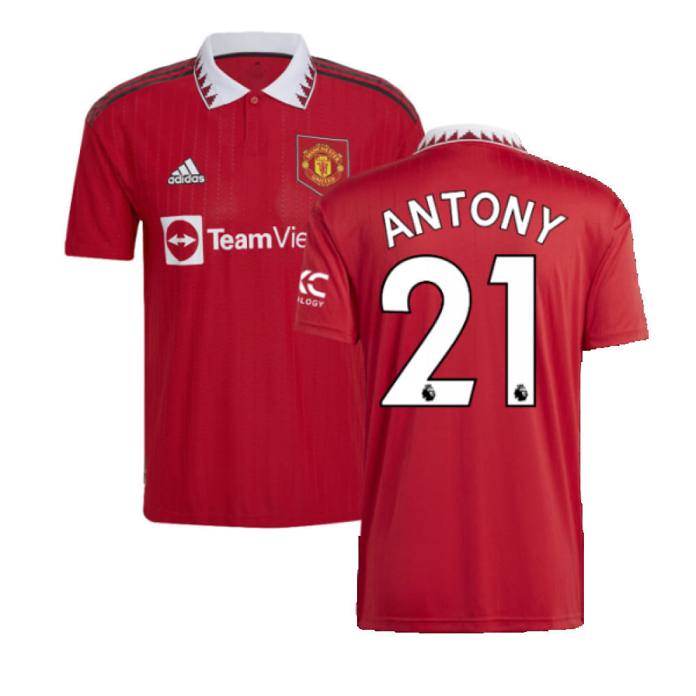 '22-'23 Man Utd Home Shirt (Antony 21) Polyester Manchester United Made By: Adidas Men's Blue 3XL