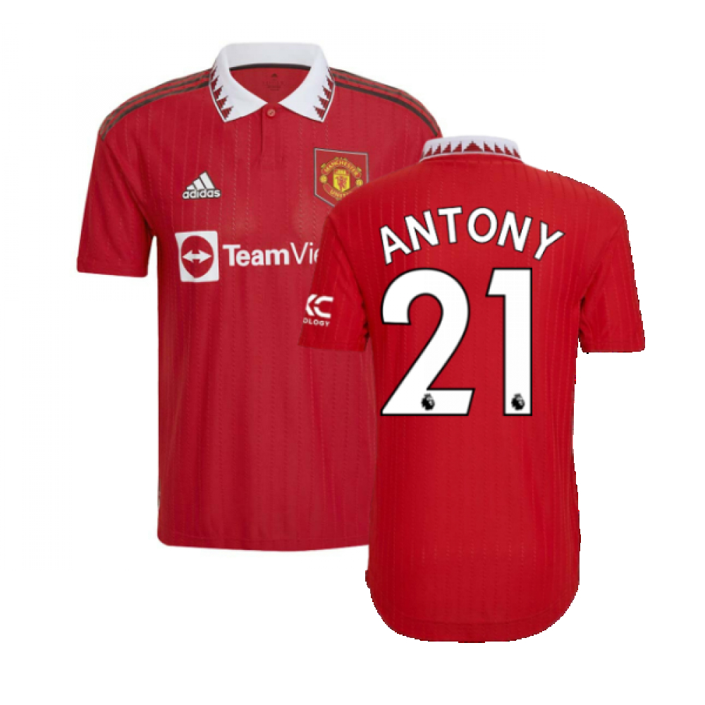 '22-'23 Man Utd Authentic Home Shirt (Antony 21) Polyester Manchester United Made By: Adidas Men's Red Xxl
