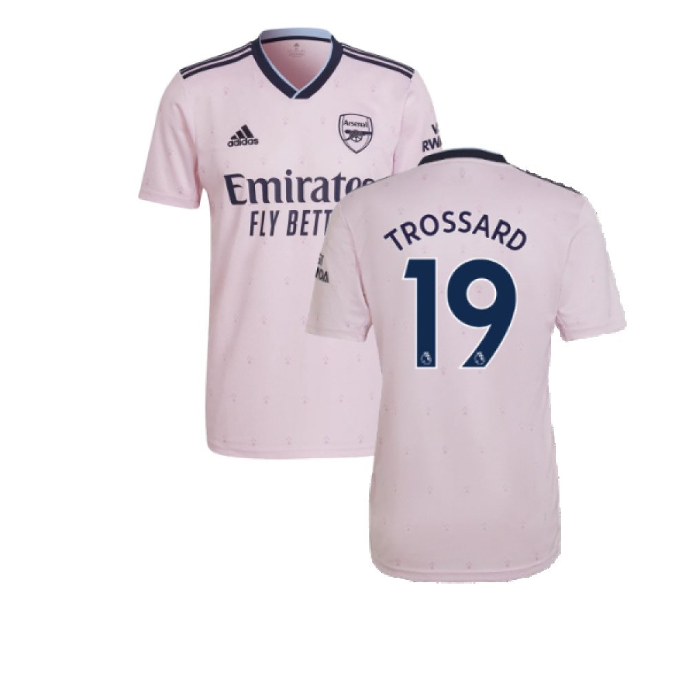 '22-'23 Arsenal Third Shirt (Trossard 19) Polyester Trossard, Leandro Made By: Adidas Men's Pink 3XL
