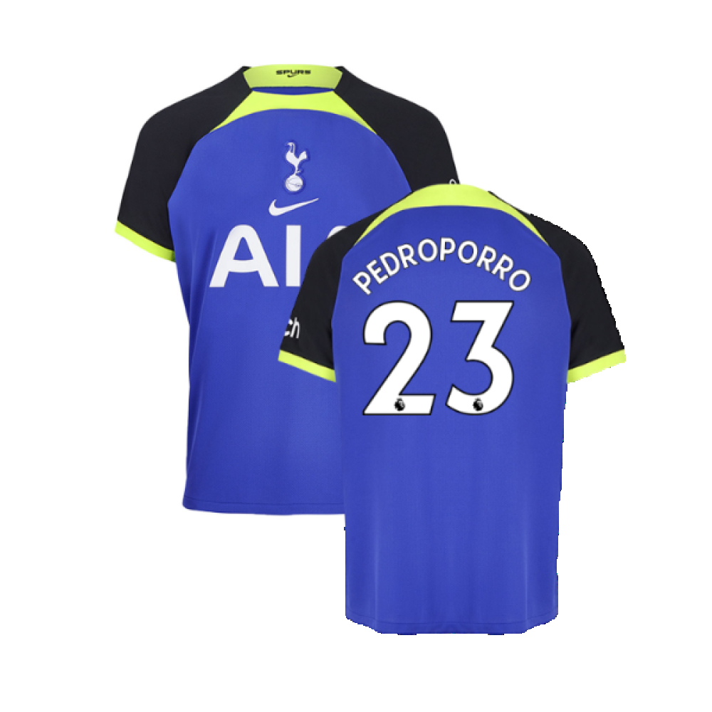 '22-'23 Tottenham Away Shirt (Pedro Porro 23) Polyester Made By: Nike Men's Navy Extra Small
