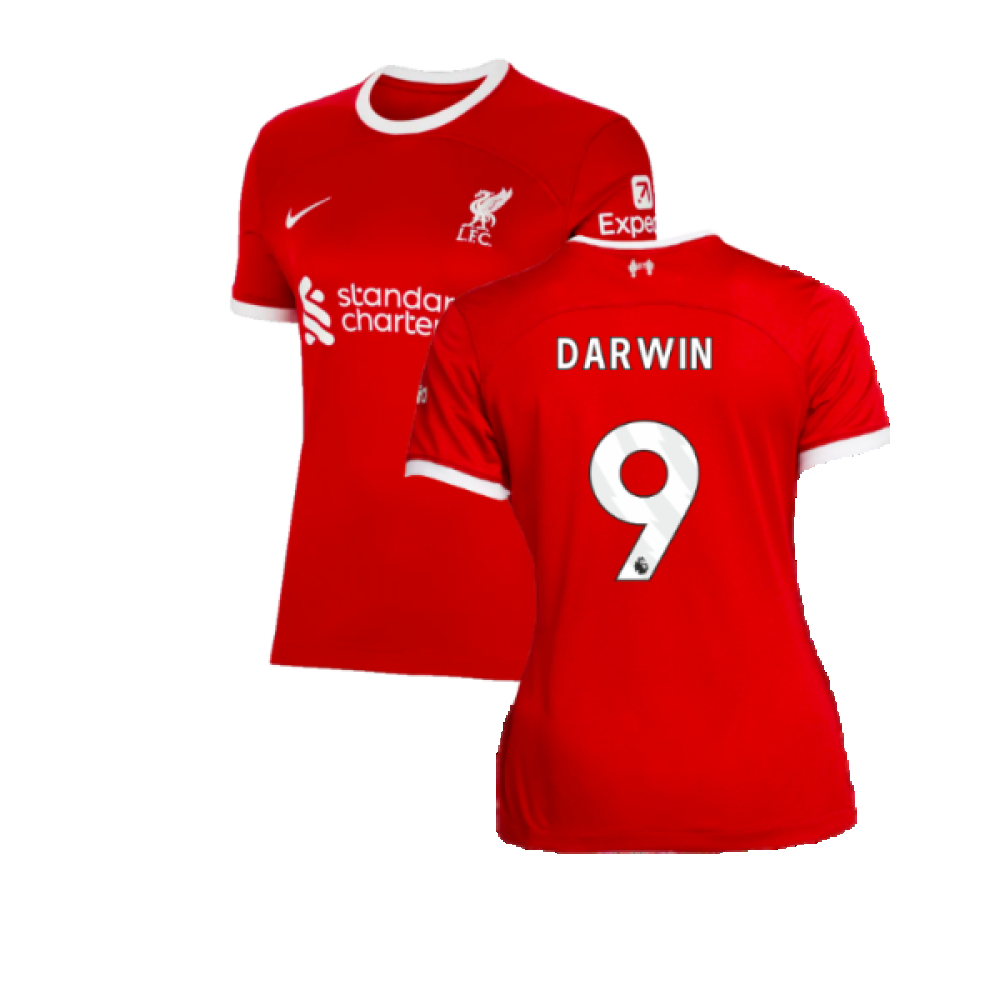 '23-'24 Liverpool Home Shirt () (Darwin 9) Polyester Made By: Nike Women's Red Extra Large