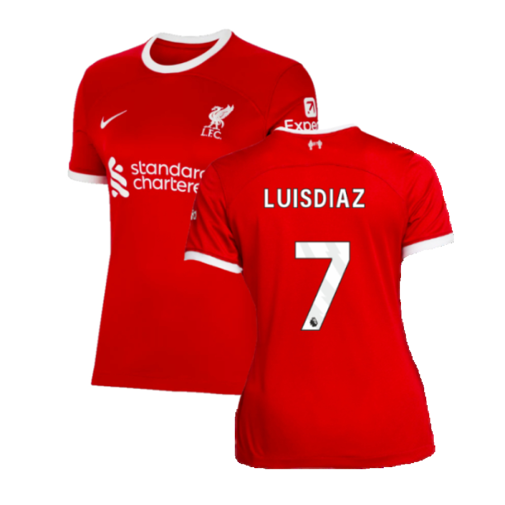 '23-'24 Liverpool Home Shirt () (Luis Diaz 7) Polyester Made By: Nike Women's Red Extra Large