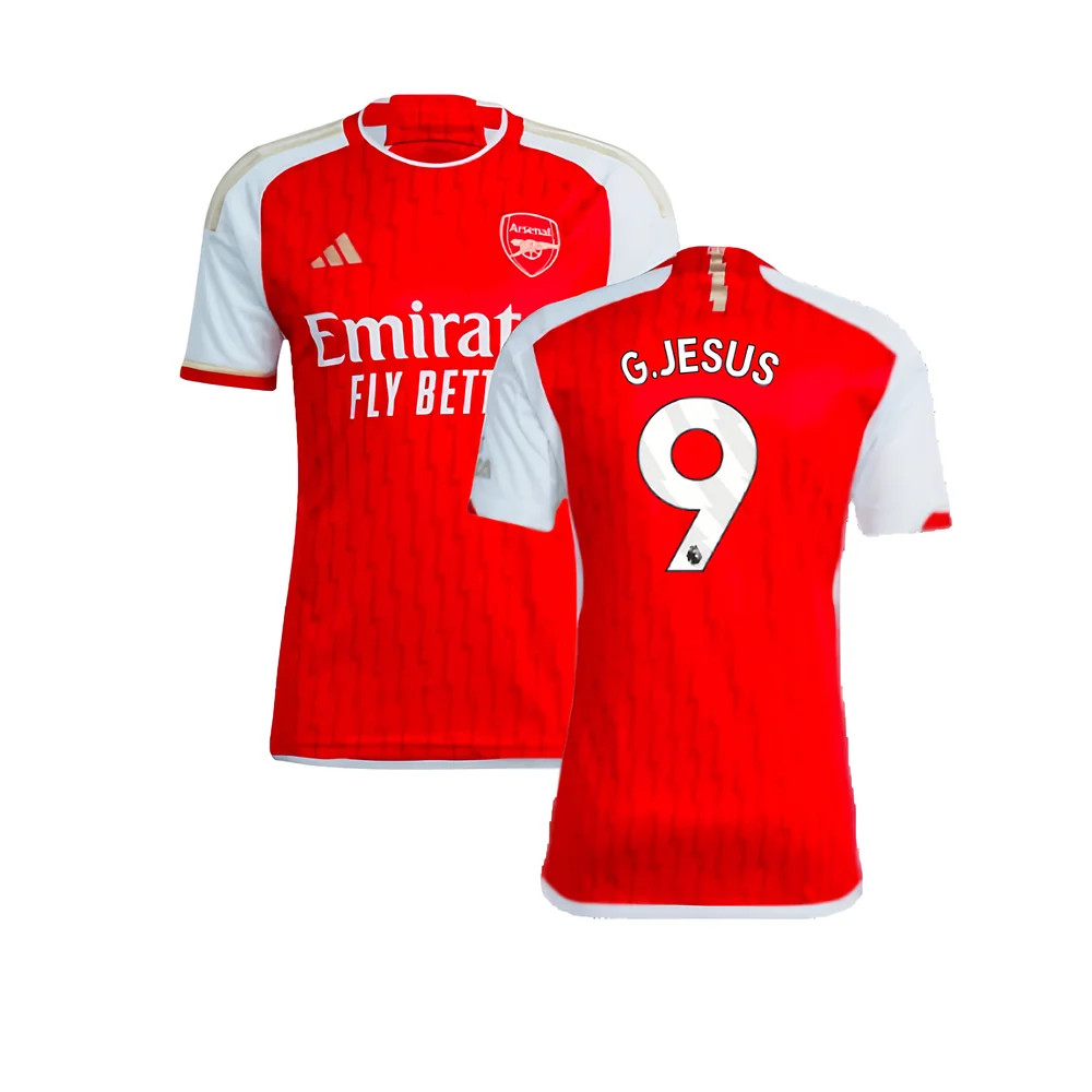 '23-'24 Arsenal Home Shirt (G.jesus 9) Polyester Made By: Adidas Men's Red Xxl