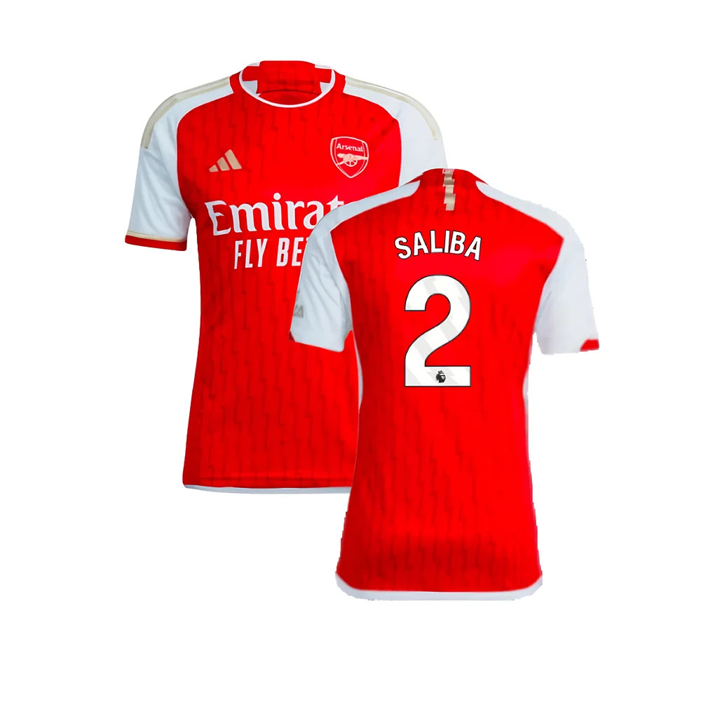 '23-'24 Arsenal Home Shirt (Saliba 2) Polyester Made By: Adidas Men's Red Xxl