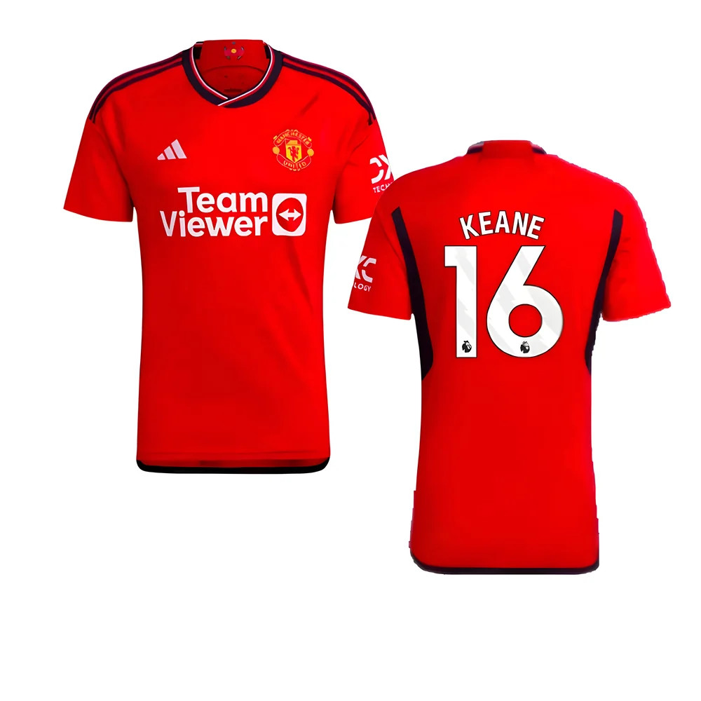 '23-'24 Man Utd Home Shirt (Keane 16) Polyester Manchester United Made By: Adidas Men's Red Xxl