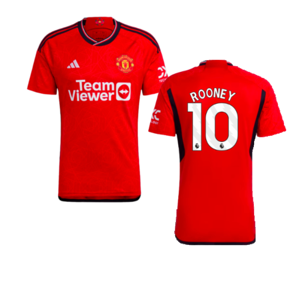 '23-'24 Man Utd Home Shirt (Rooney 10) Polyester Manchester United Made By: Adidas Men's Red Xxl