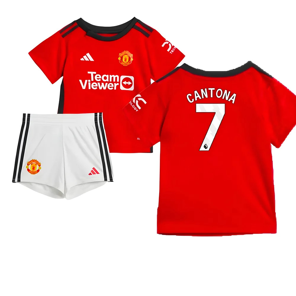 '23-'24 Man Utd Home Baby Kit (Cantona 7) Toddler's Polyester Manchester United Made By: Adidas Unisex Toddler Red 12-18 Mo