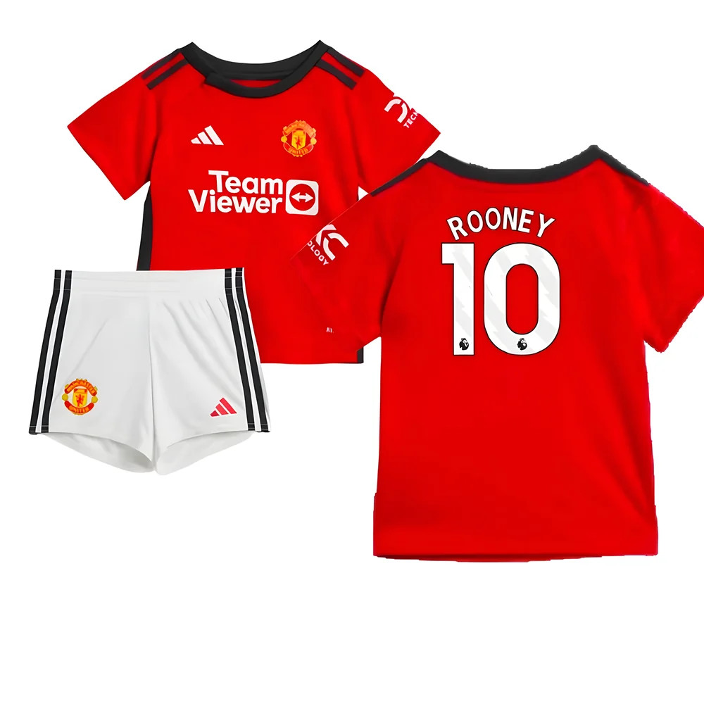 '23-'24 Man Utd Home Baby Kit (Rooney 10) Toddler's Polyester Manchester United Made By: Adidas Unisex Toddler Red 12-18 Mo