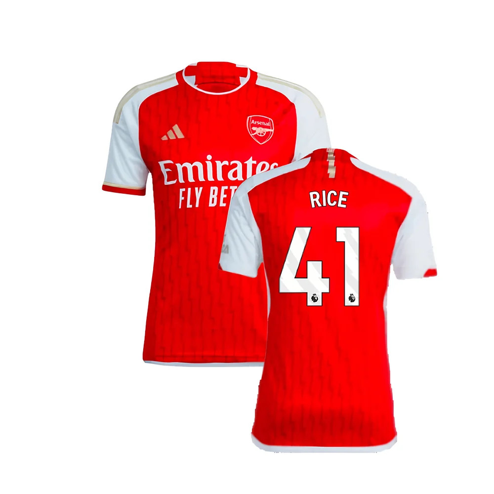 '23-'24 Arsenal Home Shirt (Rice 41) Polyester Made By: Adidas Men's Red Xxl