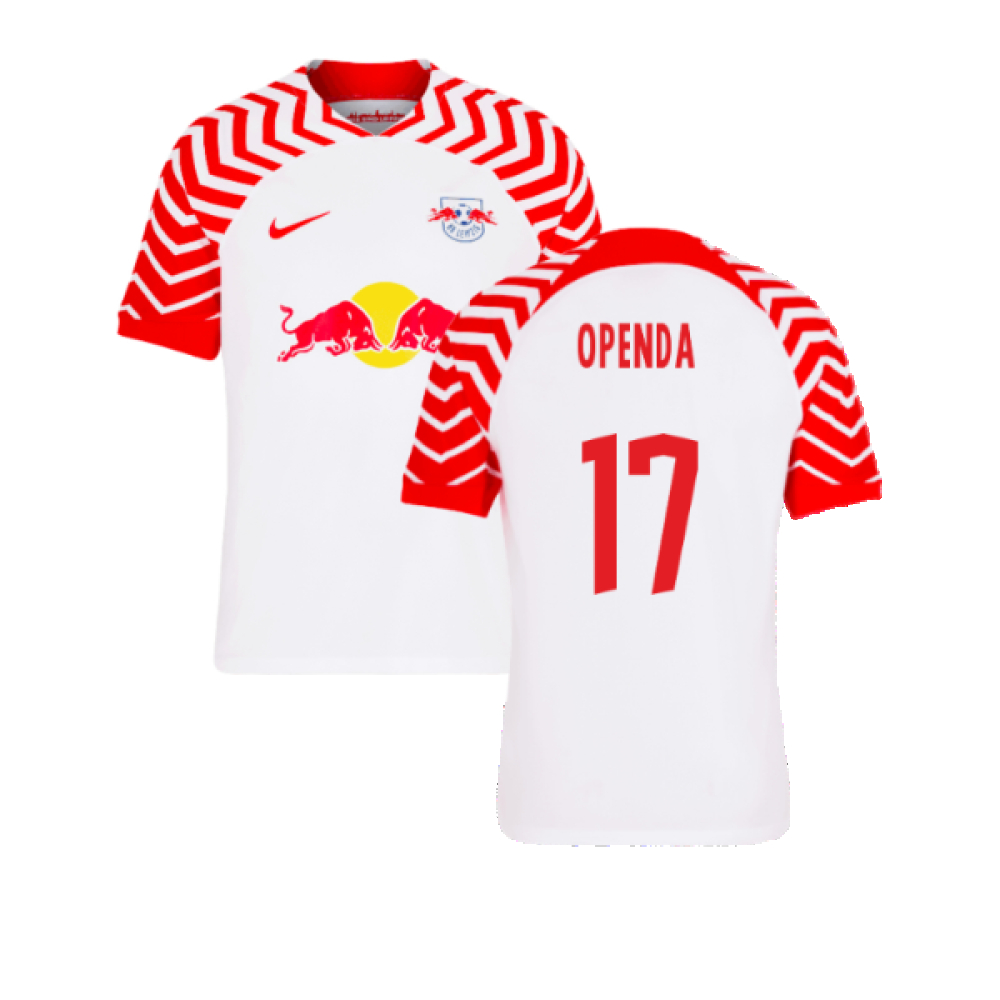 '23-'24 Bull Leipzig Home Shirt (Openda 17) Polyester Made By: Nike Men's Red Medium