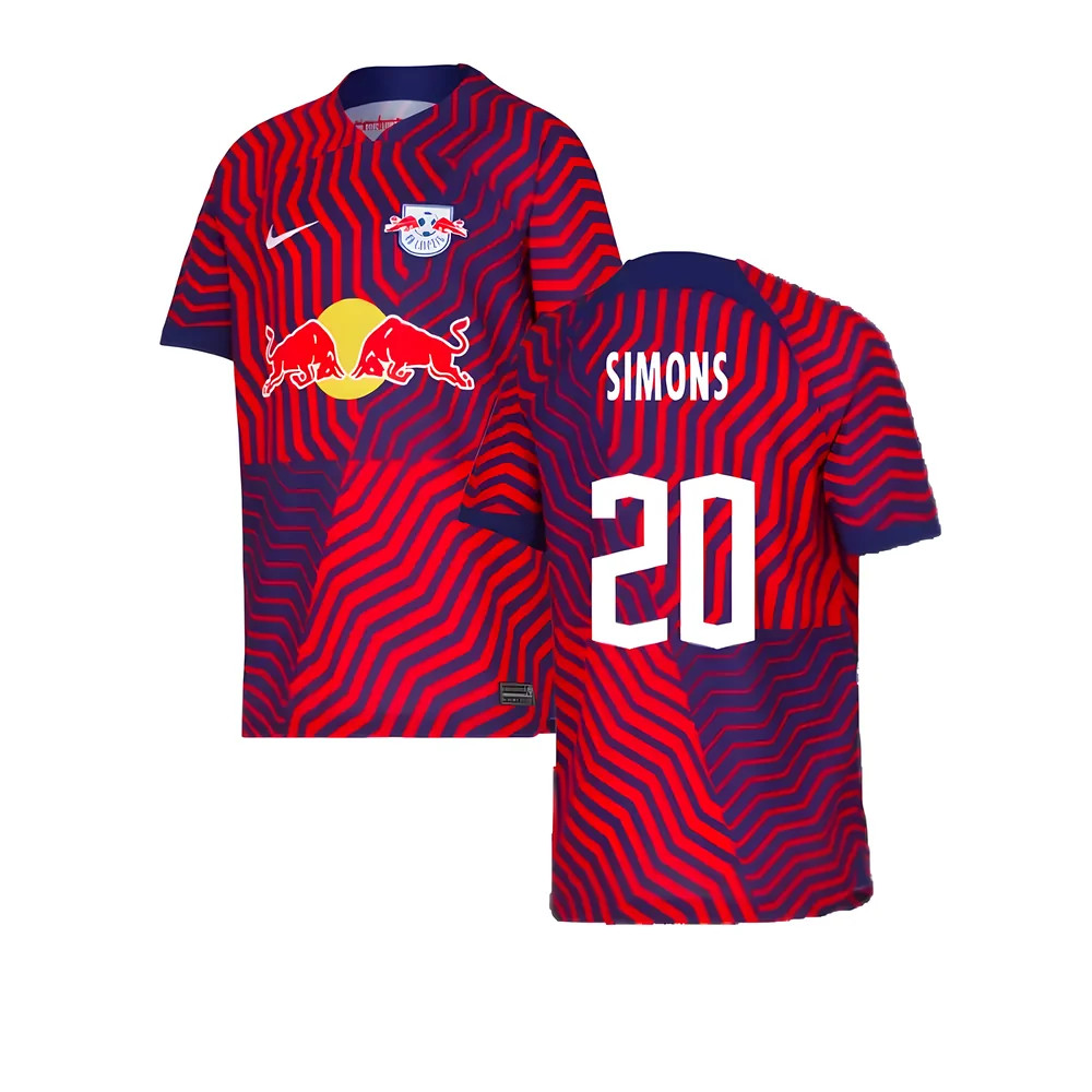 '23-'24 Bull Leipzig Away Shirt (Kids) (Simons 20) Polyester Made By: Nike Unisex Kids Red Medium