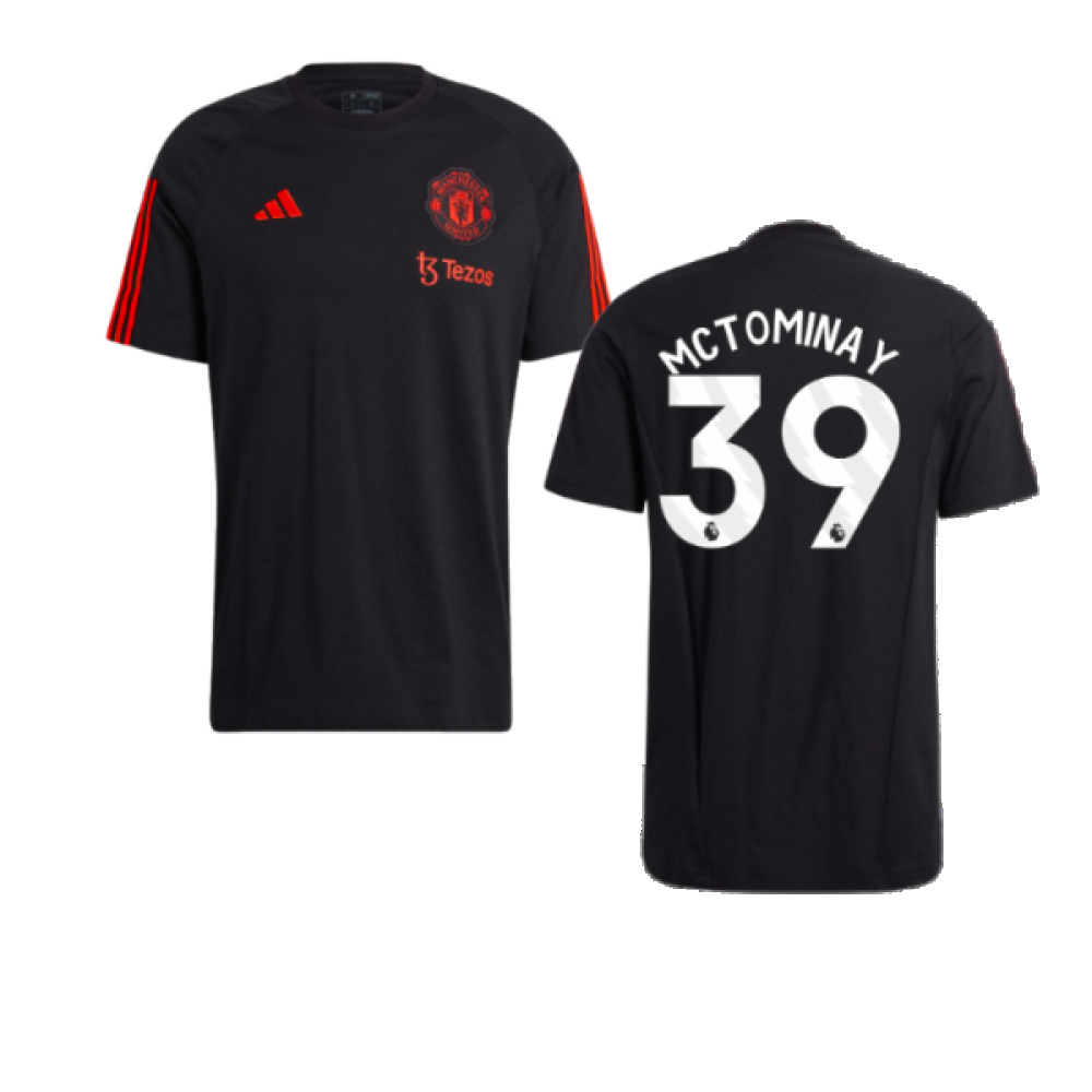 '23-'24 Man Utd Training Tee (Black) (Mctominay 39) Polyester Manchester United Made By: Adidas Men's Black Small