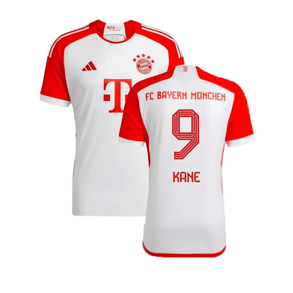 '23-'24 Bayern Munich Home Shirt (Kane 9) Polyester Made By: Adidas Men's White Large
