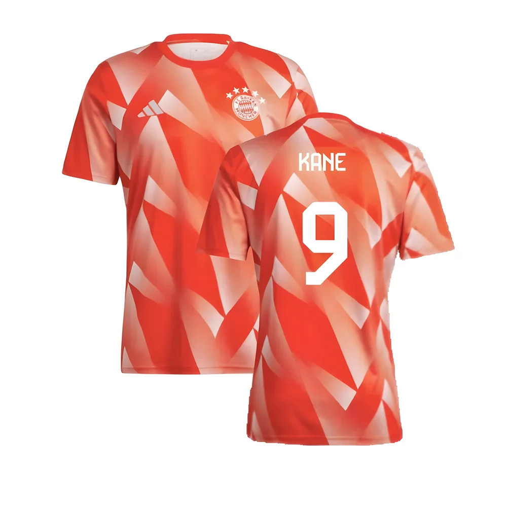 '23-'24 Bayern Munich Pre-Match Shirt (Red) (Kane 9) Polyester Made By: Adidas Men's Red Xxl