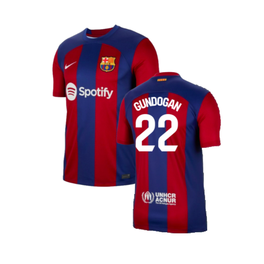 '23-'24 Barcelona Home Shirt (Gundogan 22) Polyester Made By: Nike Men's Red Extra Large