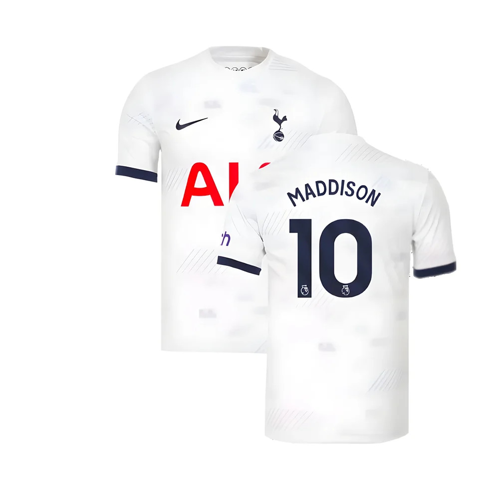 '23-'24 Tottenham Hotspur Home Shirt (Maddison 10) Polyester Made By: Nike Men's White Extra Small