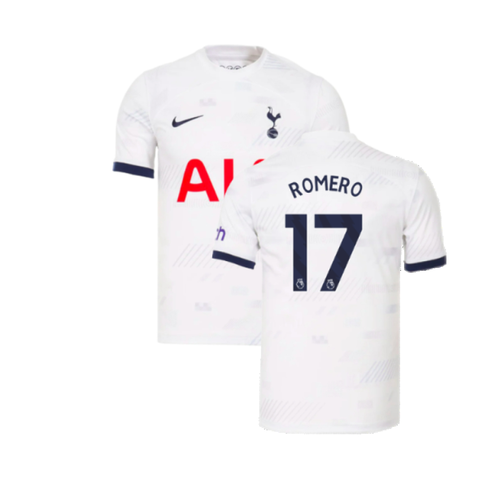 '23-'24 Tottenham Hotspur Home Shirt (Romero 17) Polyester Made By: Nike Men's White Extra Small