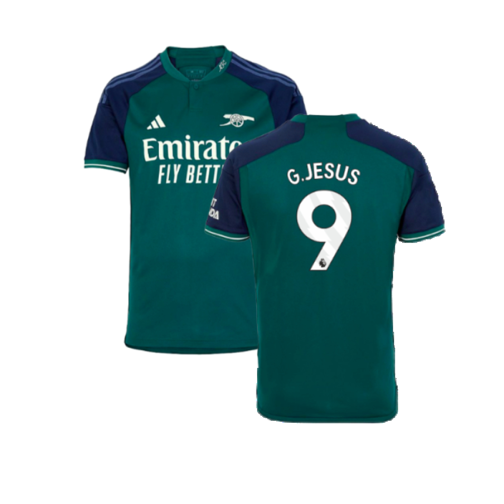 '23-'24 Arsenal Third Shirt (G.jesus 9) Polyester Made By: Adidas Men's Green 3XL