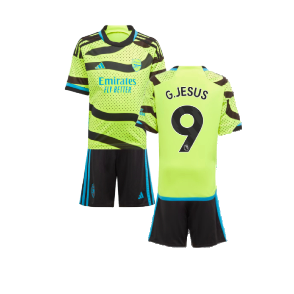 '23-'24 Arsenal Away Mini Kit (G.jesus 9) Toddler's Polyester Made By: Adidas Unisex Toddler Yellow 2-3 Toddler