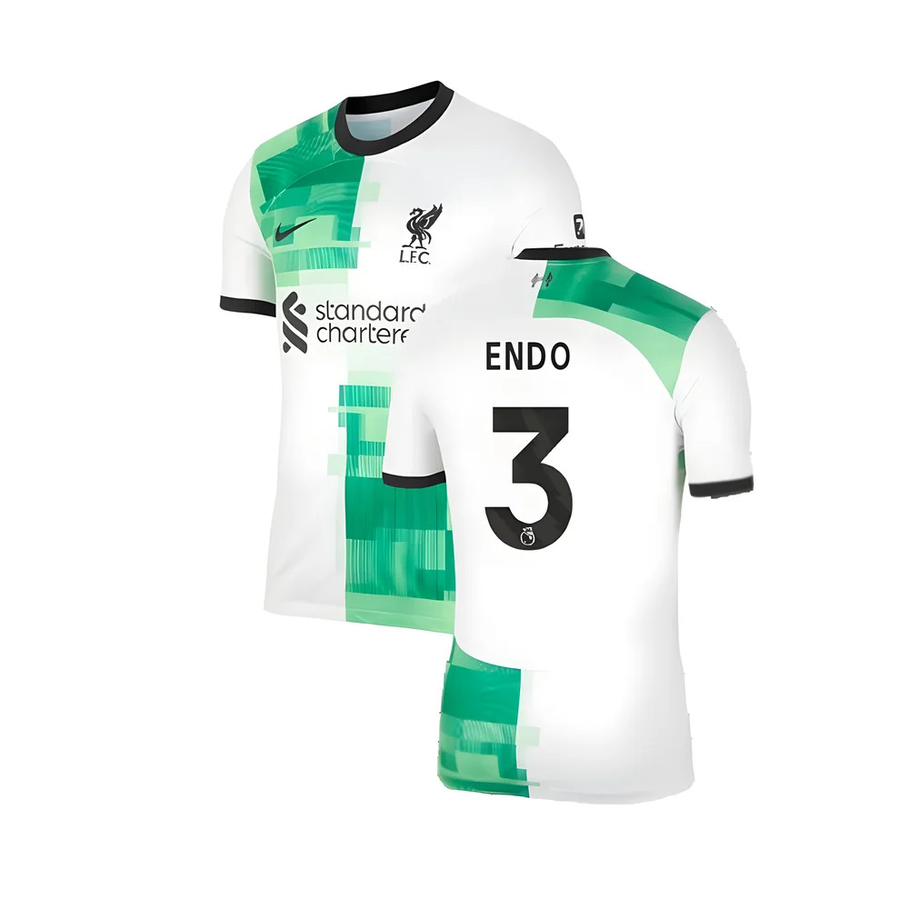 '23-'24 Liverpool Away Shirt (Endo 3) Polyester Made By: Nike Men's White Medium