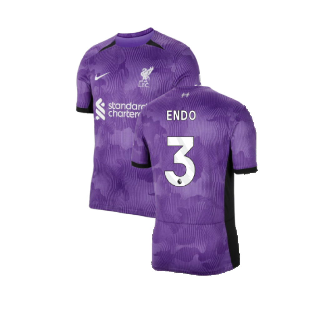 '23-'24 Liverpool Third Shirt (Endo 3) Polyester Made By: Nike Men's Purple Extra Small