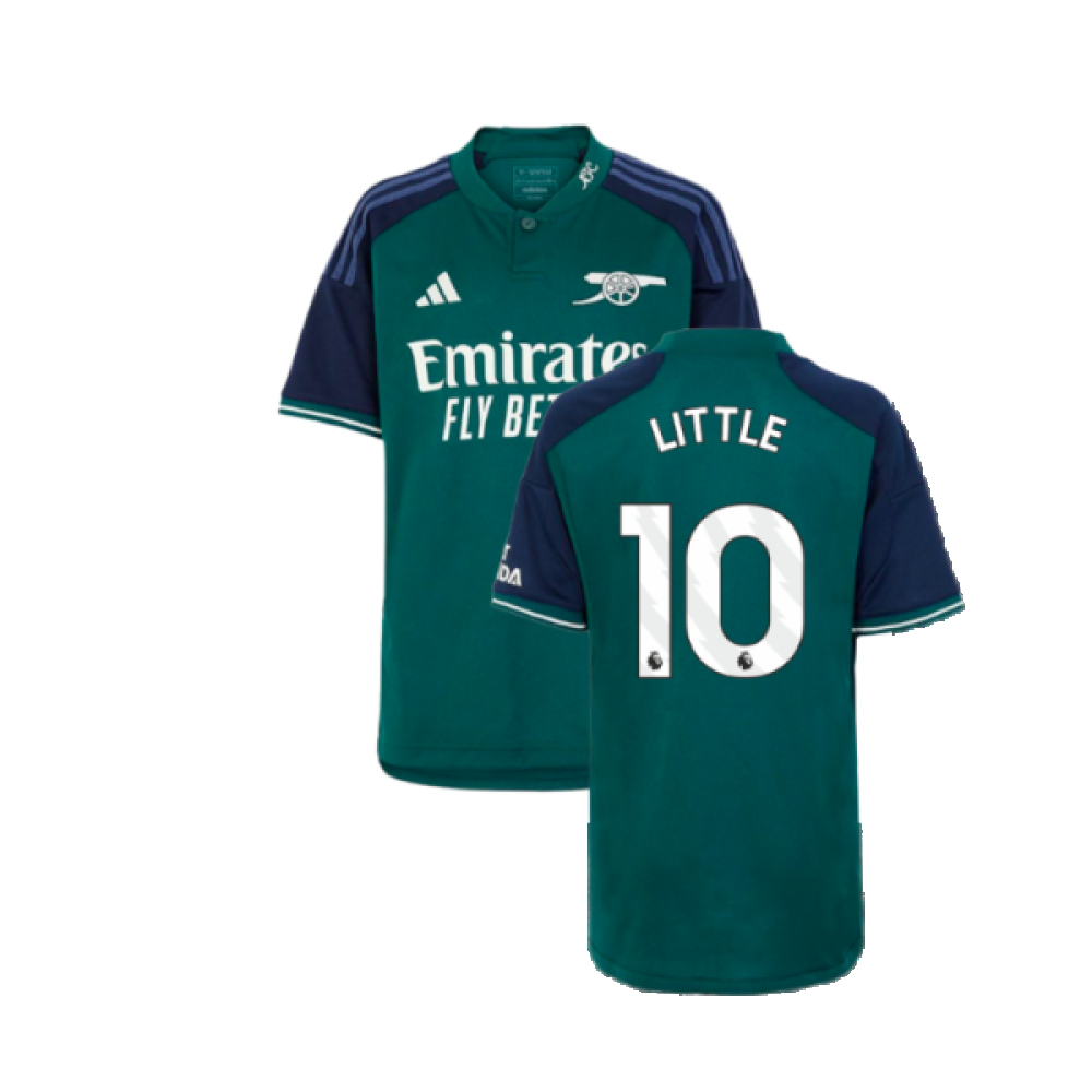 '23-'24 Arsenal Third Shirt (Kids) (Little 10) 7-8 Polyester Made By: Adidas Unisex Kids Green Size 9-10