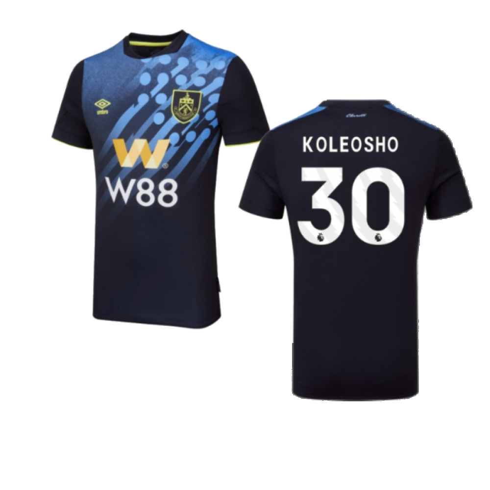 '23-'24 Burnley Third Shirt (Koleosho 30) Polyester Made By: Umbro Men's Black Large