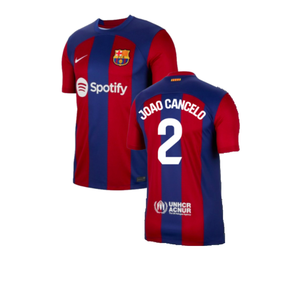 '23-'24 Barcelona Home Shirt (Joao Cancelo 2) Polyester Made By: Nike Men's Red Extra Large