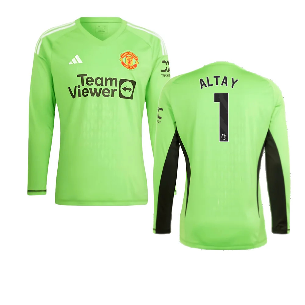 '23-'24 Man Utd Home Goalkeeper Shirt (Solar ) (Altay 1) Polyester Manchester United Made By: Adidas Men's Green Xxl