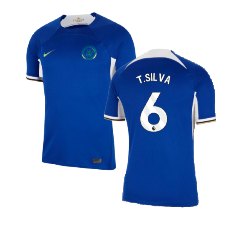 '23-'24 Chelsea Home Shirt (T.silva 6) Polyester Thiago Silva Made By: Nike Men's Blue Small