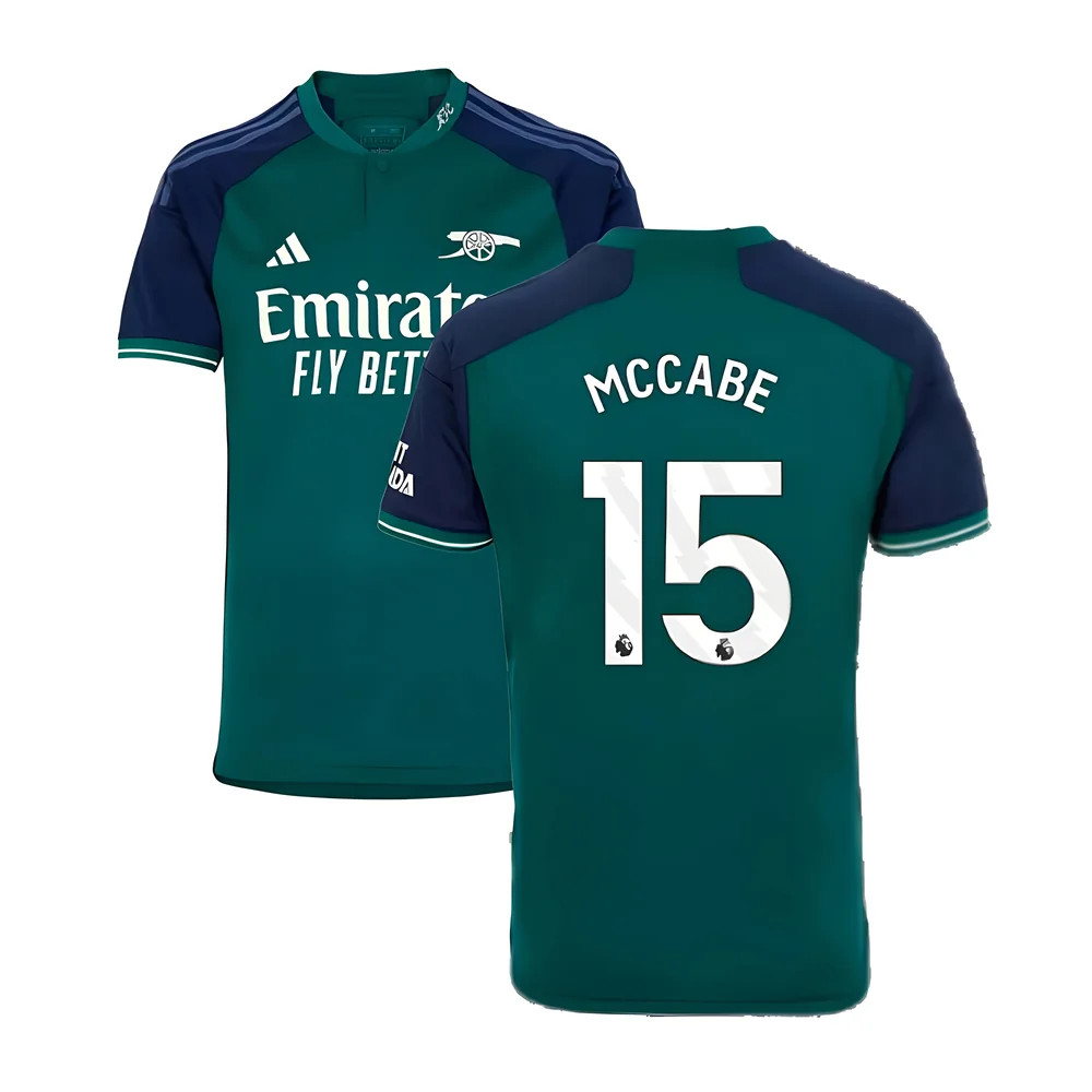 '23-'24 Arsenal Third Shirt (Mccabe 15) Polyester Made By: Adidas Men's Green 3XL