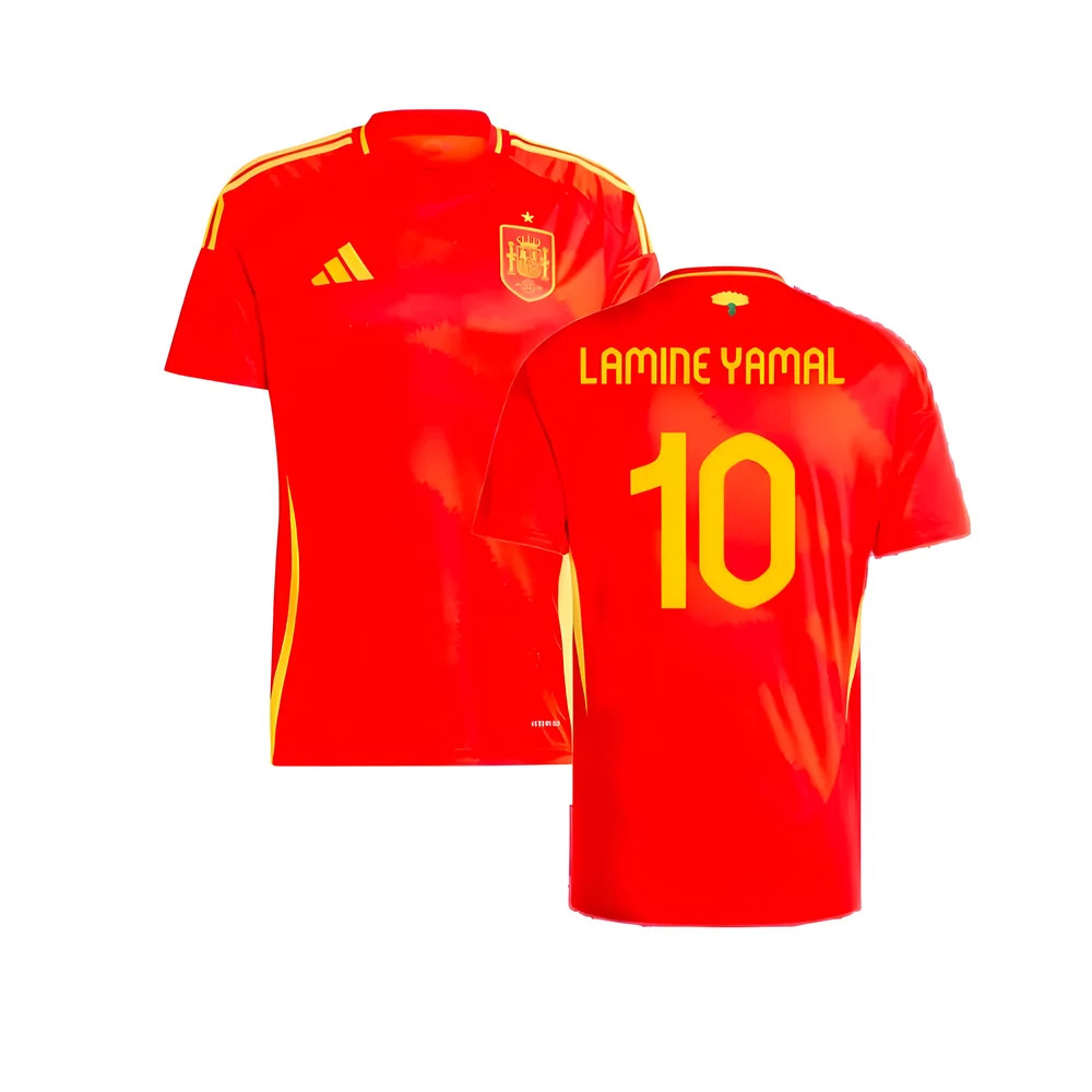 '24-'25 Spain Home Shirt (Lamine Yamal 10) Polyester Made By: Adidas Men's Red Large