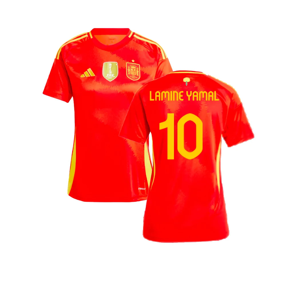 '24-'25 Spain Home Shirt () (Lamine Yamal 10) Polyester Made By: Adidas Women's Red Extra Large