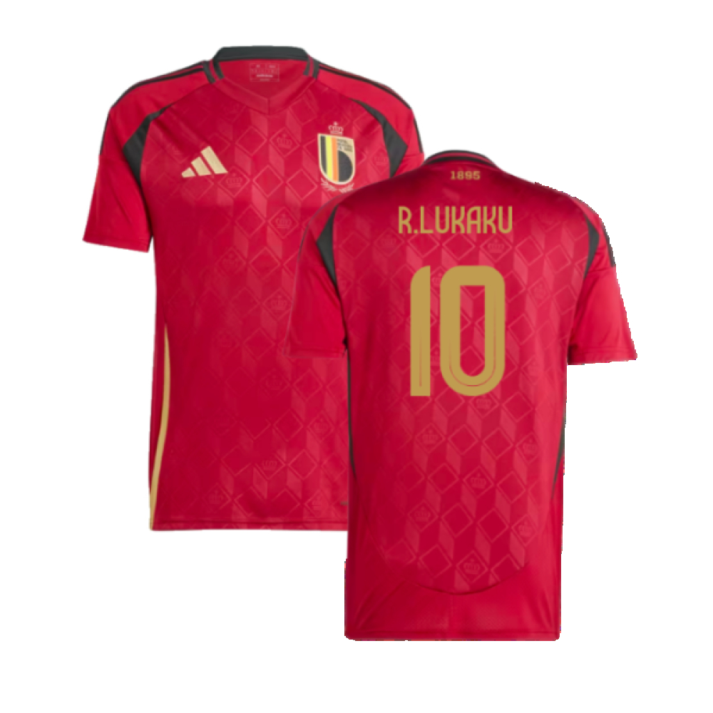 '24-'25 Belgium Home Shirt (R.lukaku 10) Polyester Made By: Adidas Men's Red Extra Large