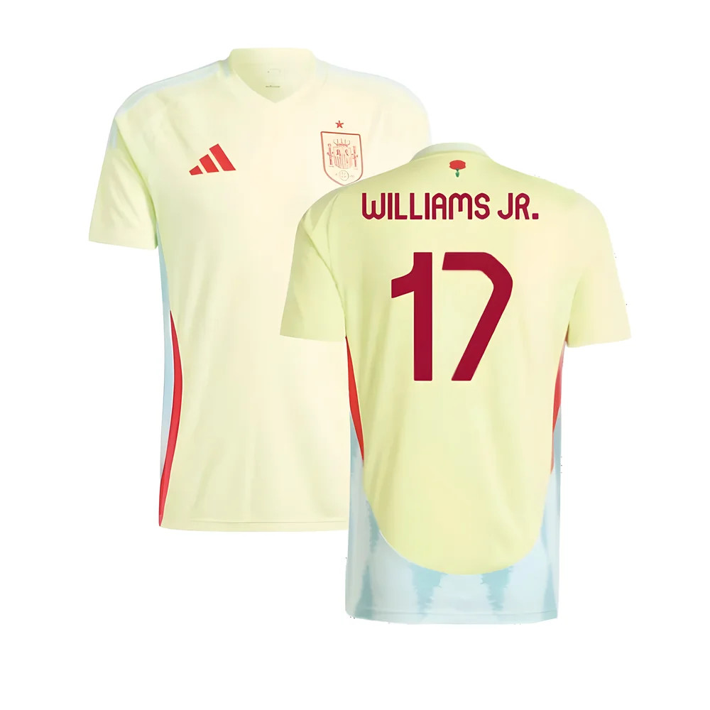 '24-'25 Spain Away Shirt (Williams Jr. 17) Polyester Made By: Adidas Men's Gold Medium