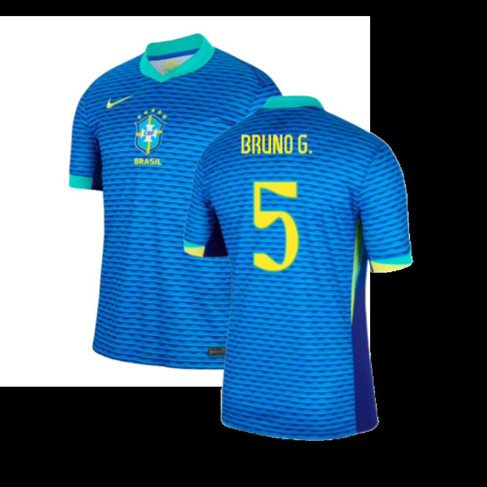 '24-'25 Brazil Away Shirt (Bruno G. 5) Polyester Made By: Nike Men's Blue Xxl