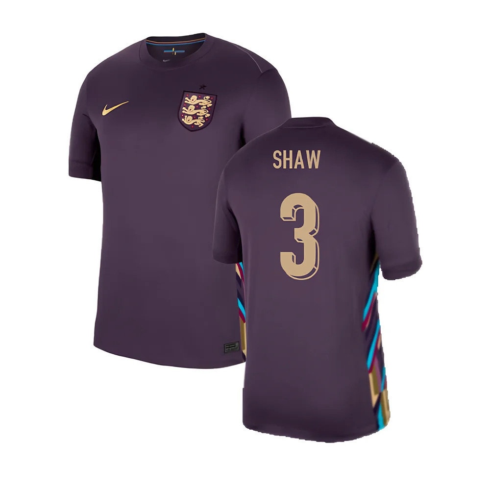 '24-'25 England Away Shirt (Shaw 3) Polyester Made By: Nike Men's Navy Small